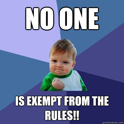 No One Is Exempt from the Rules!! - No One Is Exempt from the Rules!!  Success Kid