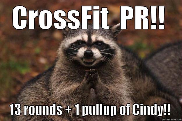 CROSSFIT  PR!! 13 ROUNDS + 1 PULLUP OF CINDY!! Evil Plotting Raccoon