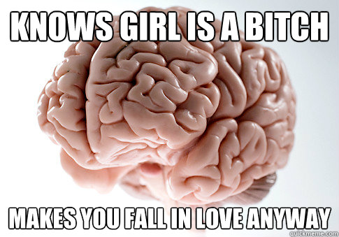 Knows girl is a bitch Makes you fall in love anyway - Knows girl is a bitch Makes you fall in love anyway  Scumbag Brain