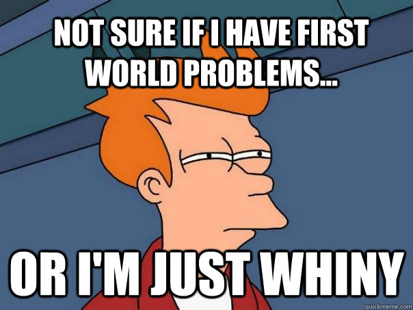 not sure if i have first world problems... or i'm just whiny  Futurama Fry