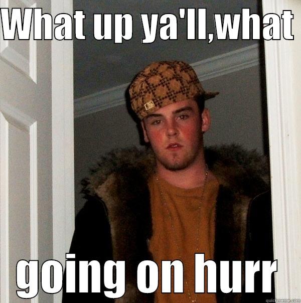 WHAT UP YA'LL,WHAT  GOING ON HURR Scumbag Steve