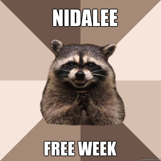 nidalee free week - nidalee free week  Evil Plotting Raccoon