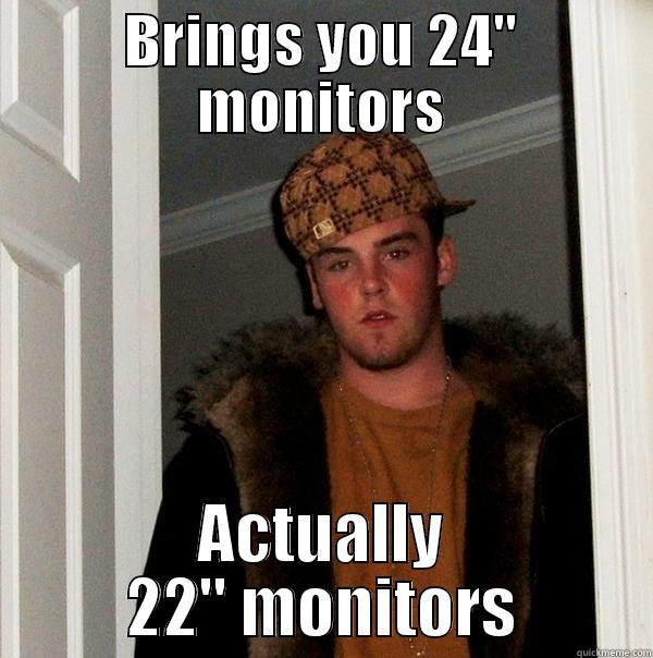 BRINGS YOU 24'' MONITORS ACTUALLY 22'' MONITORS Scumbag Steve