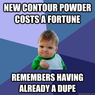 New contour powder costs a fortune Remembers having already a dupe  Success Kid