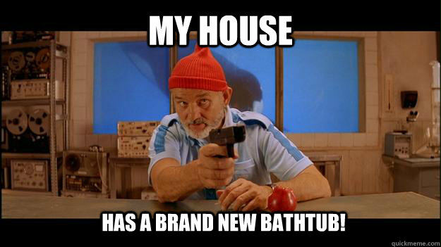 My house has a brand new bathtub!  