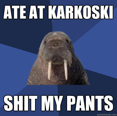 Ate at Karkoski Shit my pants  Web Developer Walrus