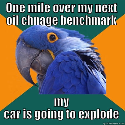 ONE MILE OVER MY NEXT OIL CHNAGE BENCHMARK MY CAR IS GOING TO EXPLODE Paranoid Parrot