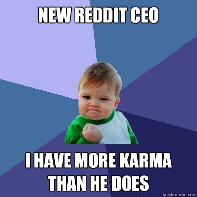 new reddit ceo i have more karma than he does  Success Kid