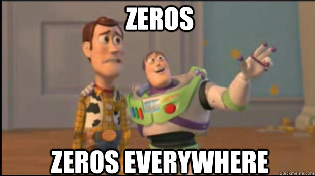 zeros zeros everywhere - zeros zeros everywhere  Buzz and Woody