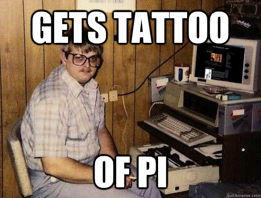 Gets Tattoo of pi  