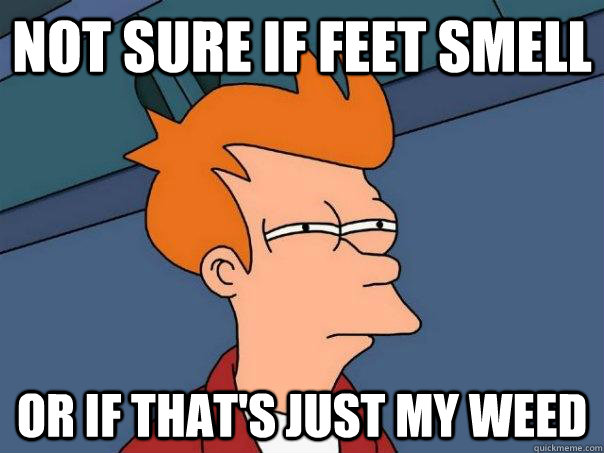 Not sure if feet smell  or if that's just my weed  - Not sure if feet smell  or if that's just my weed   Futurama Fry