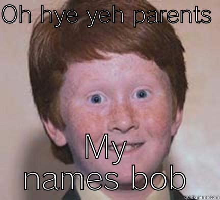 Meeting parents for the first time - OH HYE YEH PARENTS  MY NAMES BOB Over Confident Ginger