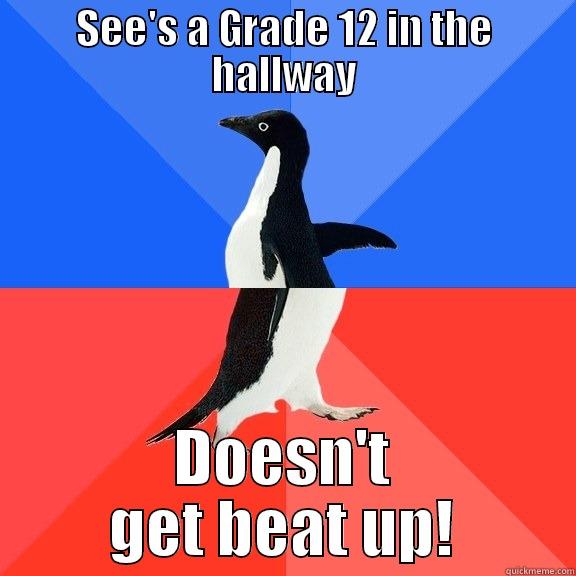 SEE'S A GRADE 12 IN THE HALLWAY DOESN'T GET BEAT UP! Socially Awkward Awesome Penguin