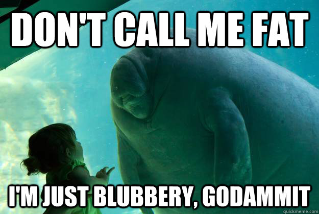 don't call me fat I'm just blubbery, Godammit  Overlord Manatee