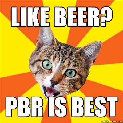 like beer? PBR is best   Bad Advice Cat