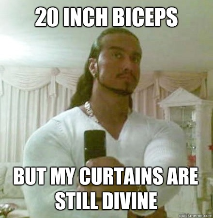 20 inch biceps But my curtains are still divine  Guido Jesus