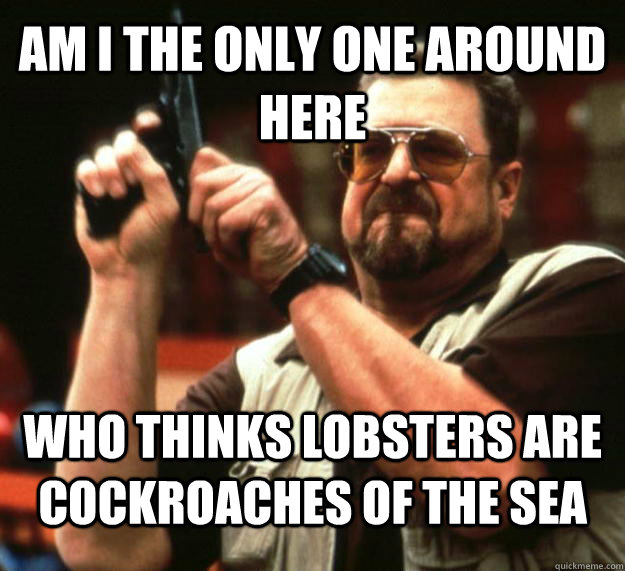 AM I THE ONLY ONE AROUND HERE WHO THINKS LOBSTERS ARE COCKROACHES OF THE SEA  Angry Walter