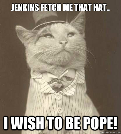 Jenkins fetch me that hat.. I wish to be pope!  Aristocat