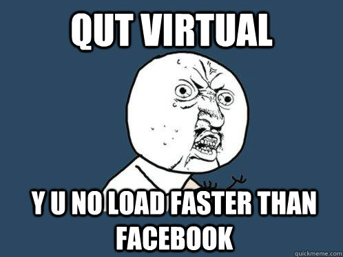 QUT Virtual y u no load faster than Facebook  Y U No