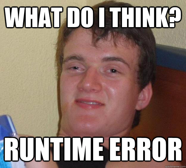 What do I think? Runtime Error  10 Guy