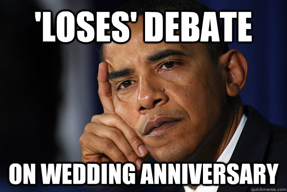 'Loses' debate On wedding anniversary  