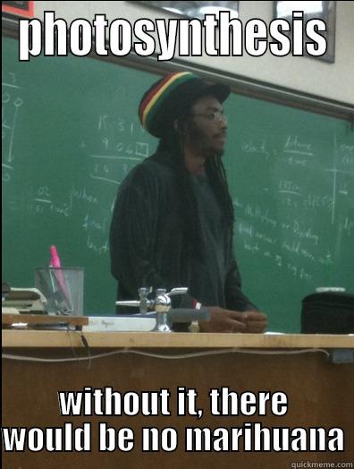 PHOTOSYNTHESIS WITHOUT IT, THERE WOULD BE NO MARIHUANA Rasta Science Teacher