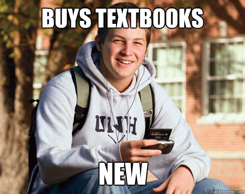 buys textbooks new  College Freshman