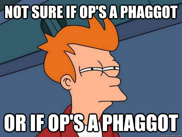 Not sure if Op's a phaggot or if op's a phaggot - Not sure if Op's a phaggot or if op's a phaggot  Futurama Fry