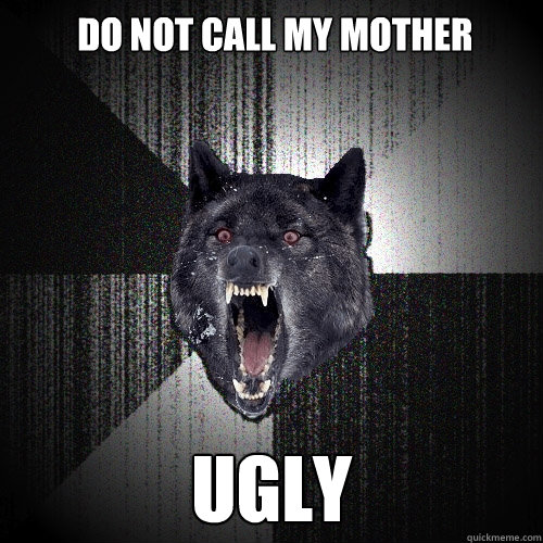  do not call my mother
 ugly  Insanity Wolf