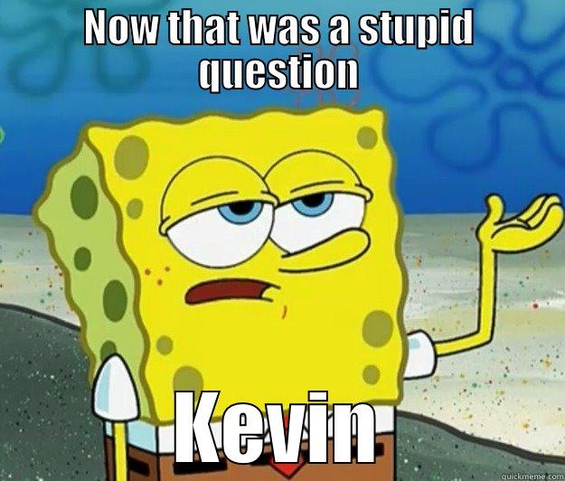 NOW THAT WAS A STUPID QUESTION KEVIN Tough Spongebob