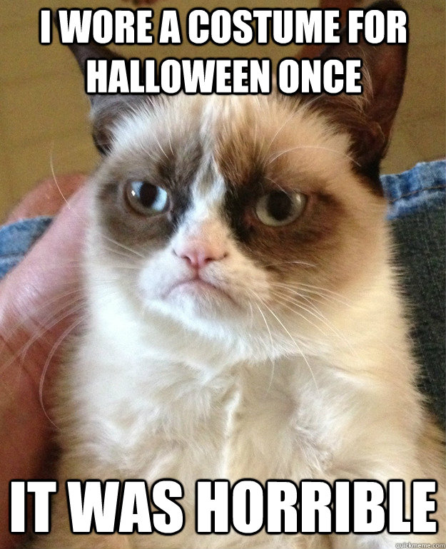 i wore a costume for halloween once it was horrible  Grumpy Cat