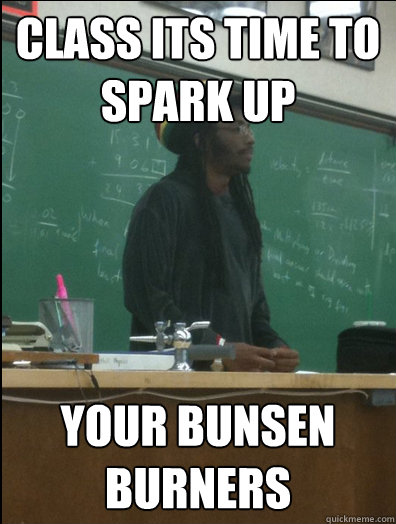 class its time to spark up your bunsen burners  Rasta Science Teacher