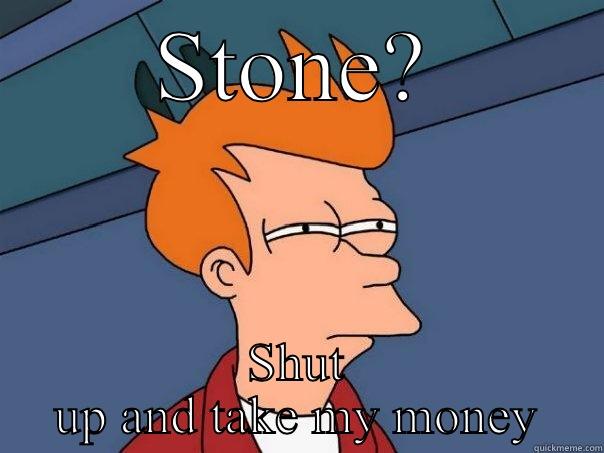 STONE? SHUT UP AND TAKE MY MONEY Futurama Fry