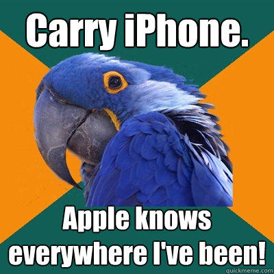 Carry iPhone. Apple knows everywhere I've been!  