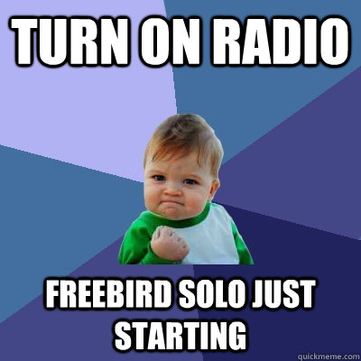 Turn on Radio Freebird solo just starting  Success Kid