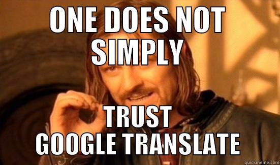 ONE DOES NOT SIMPLY TRUST GOOGLE TRANSLATE Boromir