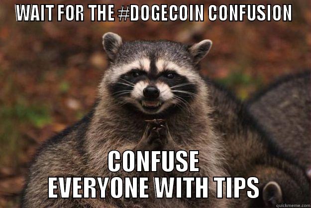 WAIT FOR THE #DOGECOIN CONFUSION CONFUSE EVERYONE WITH TIPS Evil Plotting Raccoon