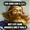 CFK gana con el 52% But I ate some oranges and it was k  