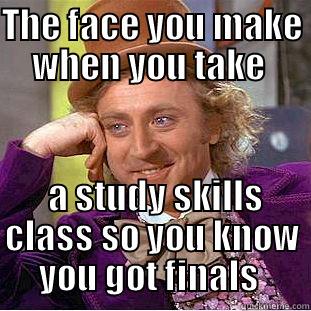 THE FACE YOU MAKE WHEN YOU TAKE   A STUDY SKILLS CLASS SO YOU KNOW YOU GOT FINALS  Condescending Wonka