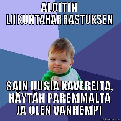 ALOITIN LIIKUNTAHARRASTUKSEN SAIN UUSIA KAVEREITA, NÄYTÄN PAREMMALTA JA OLEN VANHEMPI Success Kid