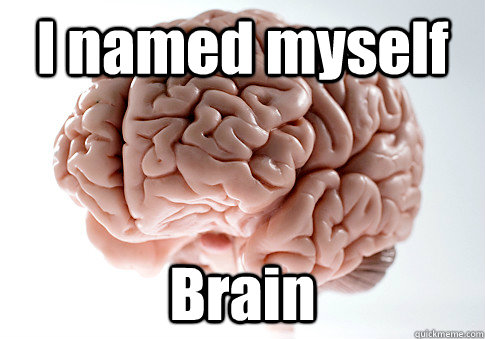 I named myself Brain - I named myself Brain  Scumbag Brain