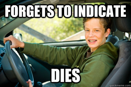 Forgets to indicate DIES - Forgets to indicate DIES  Driving School Freshman