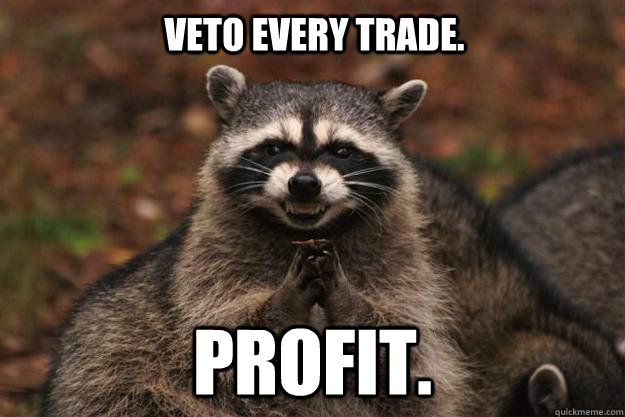 VETO EVERY TRADE. PROFIT. - VETO EVERY TRADE. PROFIT.  Evil Plotting Raccoon