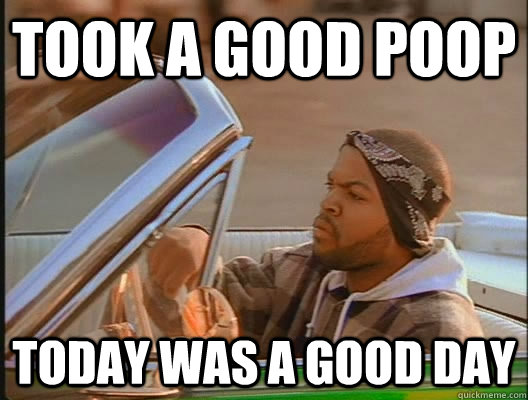 Took a good poop Today was a good day  today was a good day