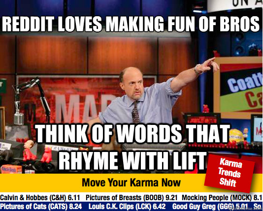 Reddit Loves Making fun of bros think of words that rhyme with lift  Mad Karma with Jim Cramer