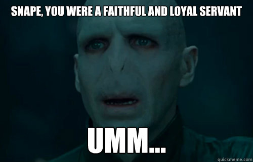 Snape, you were a faithful and loyal servant  umm...  