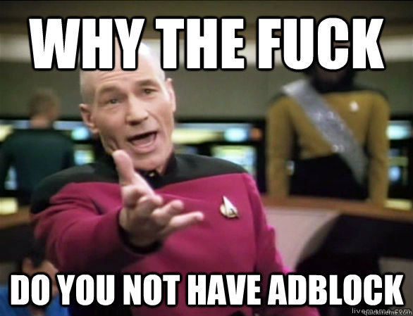 WHY THE FUCK DO YOU NOT HAVE ADBLOCK  Annoyed Picard HD