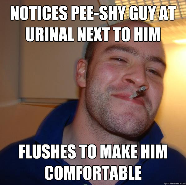 notices-pee-shy-guy-at-urinal-next-to-him-flushes-to-make-him