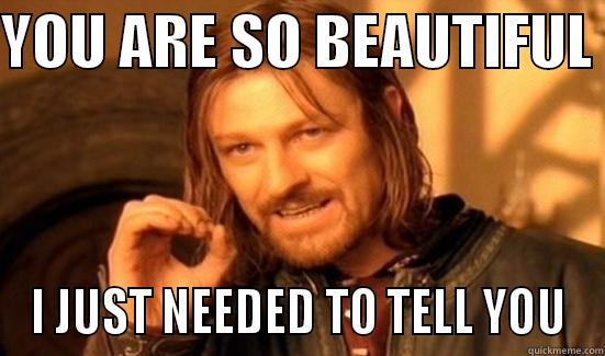 hit on girl - YOU ARE SO BEAUTIFUL  I JUST NEEDED TO TELL YOU Boromir