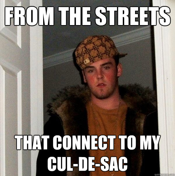 From the streets that connect to my cul-de-sac    Scumbag Steve